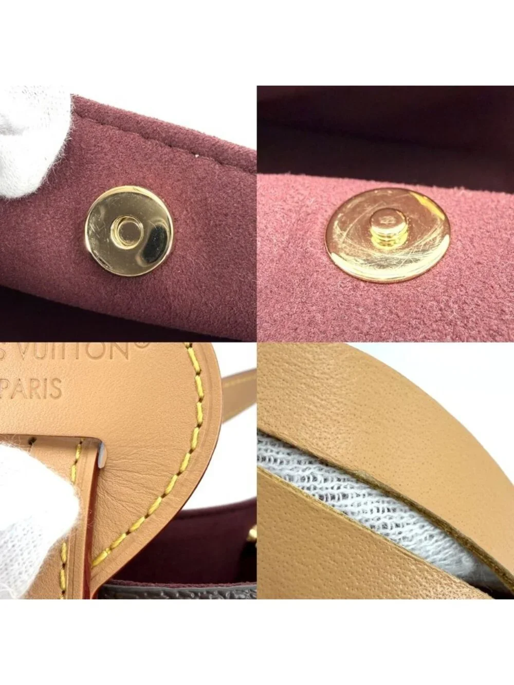 Louis Vuitton 2-Way Monogram All in BB Bucket Bag Crossbody Brown Gold Vintage